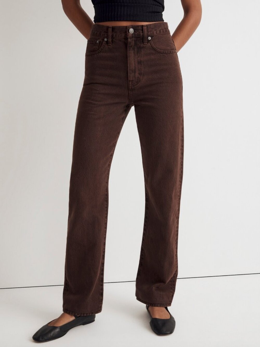 Madewell the '90s Straight Jean in Dark Coffee